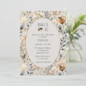 Mama auf staubige blaue Blütendusche Einladung (Stehend Vorderseite)