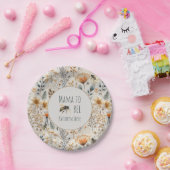 Mama auf staubige blaue Blütendusche Pappteller (Party)