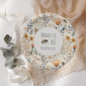 Mama auf staubige blaue Blütendusche Pappteller