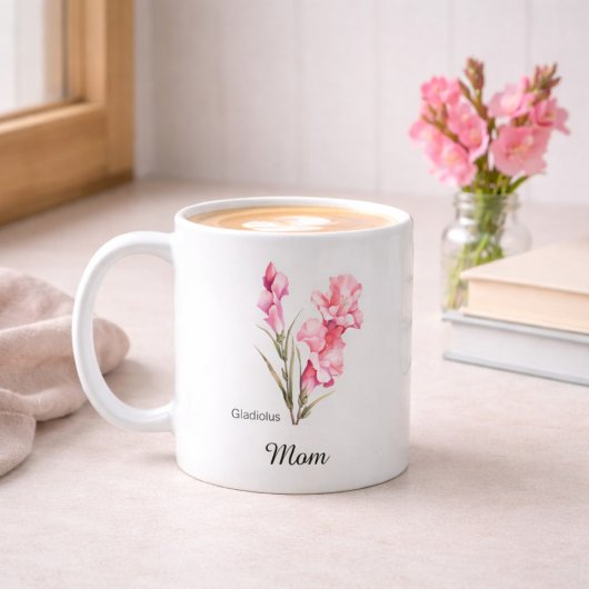 Mama August Geburtsblume Gladiole Kaffeetasse