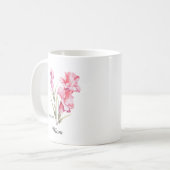 Mama August Geburtsblume Gladiole Kaffeetasse (Vorderseite Links)