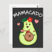 Mama Avocado Niedlich Mütter- und Kinderbeziehunge Postkarte (Vorne/Hinten)