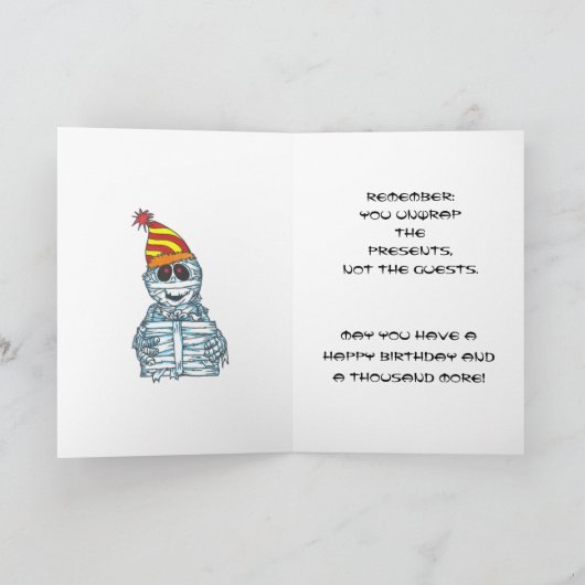 Mama B-Day Card GREETINGS ODER ANZIEHENDE EINZELNE Karte (Innenseite)