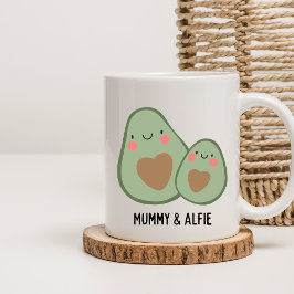 Mama & Baby Avocado , Personalisierte Matchfamilie Kaffeetasse