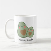 Mama & Baby Avocado , Personalisierte Matchfamilie Kaffeetasse (Links)