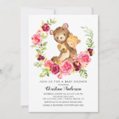 Mama & Baby Bear Babydusche Einladung (Vorderseite)