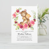 Mama & Baby Bear Babydusche Einladung (Stehend Vorderseite)