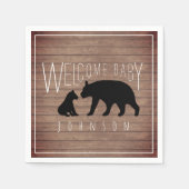 Mama + Baby Bear Wood Baby Dusche Serviette (Vorderseite)