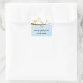 Mama & Baby Bird Baby Shower Square Sticker! Quadratischer Aufkleber (Tasche)