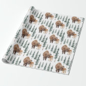 Mama Baby Bison Geschenkpapier (Ungerollt)