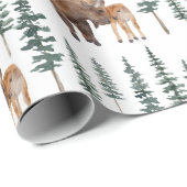 Mama Baby Bison Geschenkpapier (Rolleneckpunkt)