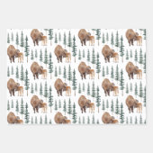 Mama Baby Bison Geschenkpapier Set (Vorderseite)