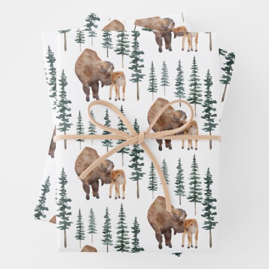 Mama Baby Bison Geschenkpapier Set (Beispiel)