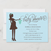 Mama| Baby Blue Einladung (Vorderseite)