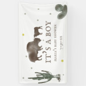 Mama Baby Buffalo Cactus Boy Baby Shower Banner (Vertikal)