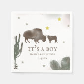 Mama Baby Buffalo Cactus Boy Baby Shower Napkins Serviette (Vorderseite)
