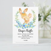 Mama & Baby Bunny Dusche Windeln Raffle Ticket Begleitkarte (Stehend Vorderseite)
