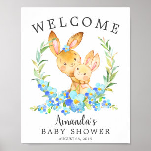 Mama & Baby Bunny Welcome Baby Showplakat Poster