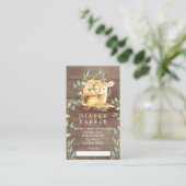 Mama & Baby Deer Baby Dusche Windeln Raffle Ticket Begleitkarte (Stehend Vorderseite)