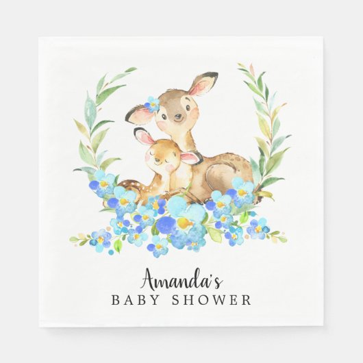 Mama & Baby Deer Boys Duschpapier Napkins Serviette (Vorderseite)
