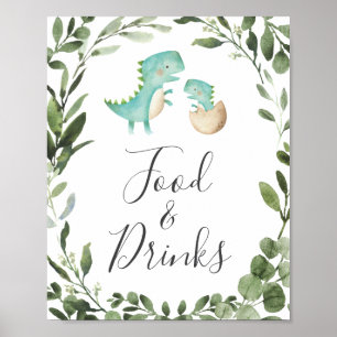 Mama Baby Dinosaur Baby Dusche Ernährung und Geträ Poster