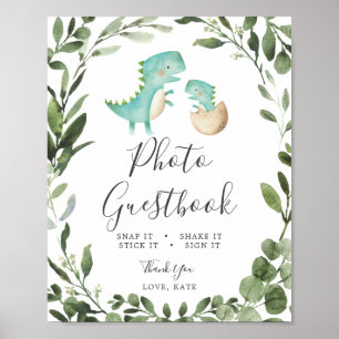 Mama Baby Dinosaur Baby Dusche Foto Gästebuch Unte