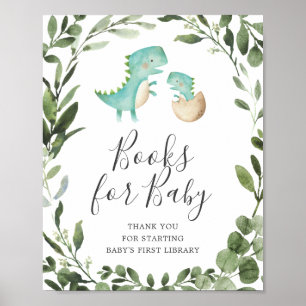 Mama Baby Dinosaur Babydusche Bücher für Babysigna Poster