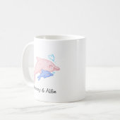 Mama & Baby Dolphin - Personalisierte Familie Kaffeetasse (Vorderseite Links)