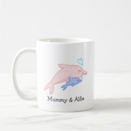 Mama & Baby Dolphin - Personalisierte Familie Kaffeetasse