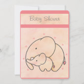 Mama & Baby Elephant Baby Dusche Einladung (Vorderseite)