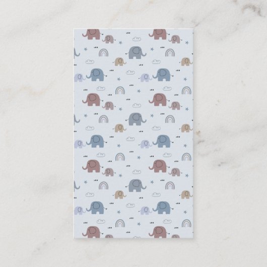 Mama Baby Elephant Babydusche Windeln Raffel Ticke Begleitkarte (Rückseite)