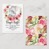 Mama & Baby Elephant Duschdusche Windeln Raffel Ti Begleitkarte (Vorne/Hinten)