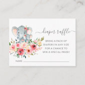 Mama & Baby Elephant Duschdusche Windeln Raffel Ti Begleitkarte (Vorderseite)