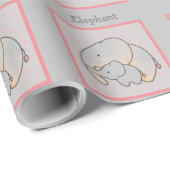 Mama & Baby Elephant Geschenkpapier (Rolleneckpunkt)