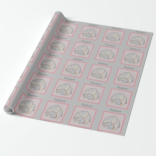 Mama & Baby Elephant Geschenkpapier (Ungerollt)