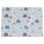 Mama & Baby Elephant Muster Große Geschenktasche Geschenktüte (Vorderseite)