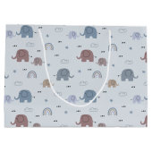 Mama & Baby Elephant Muster Große Geschenktasche Geschenktüte (Rückseite)