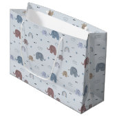 Mama & Baby Elephant Muster Große Geschenktasche Geschenktüte (Vorderseite Schrägansicht)
