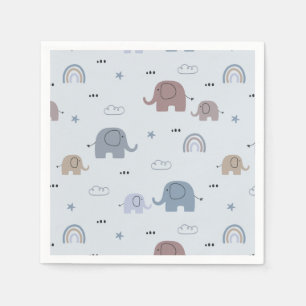 Mama & Baby Elephant Muster Napkins Serviette