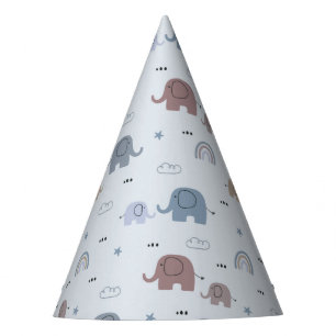 Mama & Baby Elephant Muster Party Hat Partyhütchen