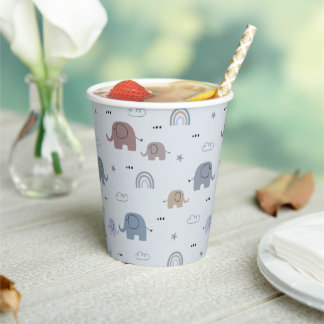 Mama & Baby Elephant-Musterpapierkästen Pappbecher