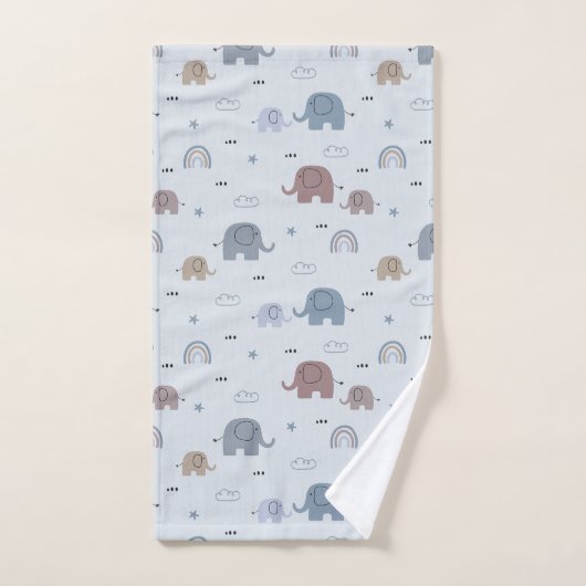 Mama & Baby Elephant Pattern Badetuch Set (Handtuch)