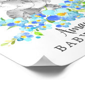 Mama & Baby Elephant Welcome Baby Shower Poster (Ecke)