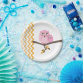 Mama + Baby-Eulen-Herbst-Babyparty Pappteller (Party)