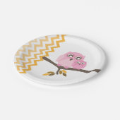 Mama + Baby-Eulen-Herbst-Babyparty Pappteller (Schrägansicht)