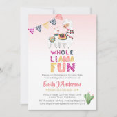 Mama Baby Fiesta Cacti Pink Girls Einladung (Vorderseite)