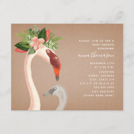 Mama + Baby Flamingo Cardstock Inspiriert Babydusc Einladung
