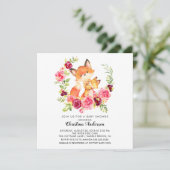 Mama & Baby Fox Babydusche Einladung (Stehend Vorderseite)