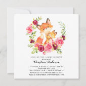 Mama & Baby Fox Babydusche Einladung (Vorderseite)