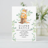Mama & Baby Fox Babydusche Windeln Raffel Ticket Begleitkarte (Stehend Vorderseite)